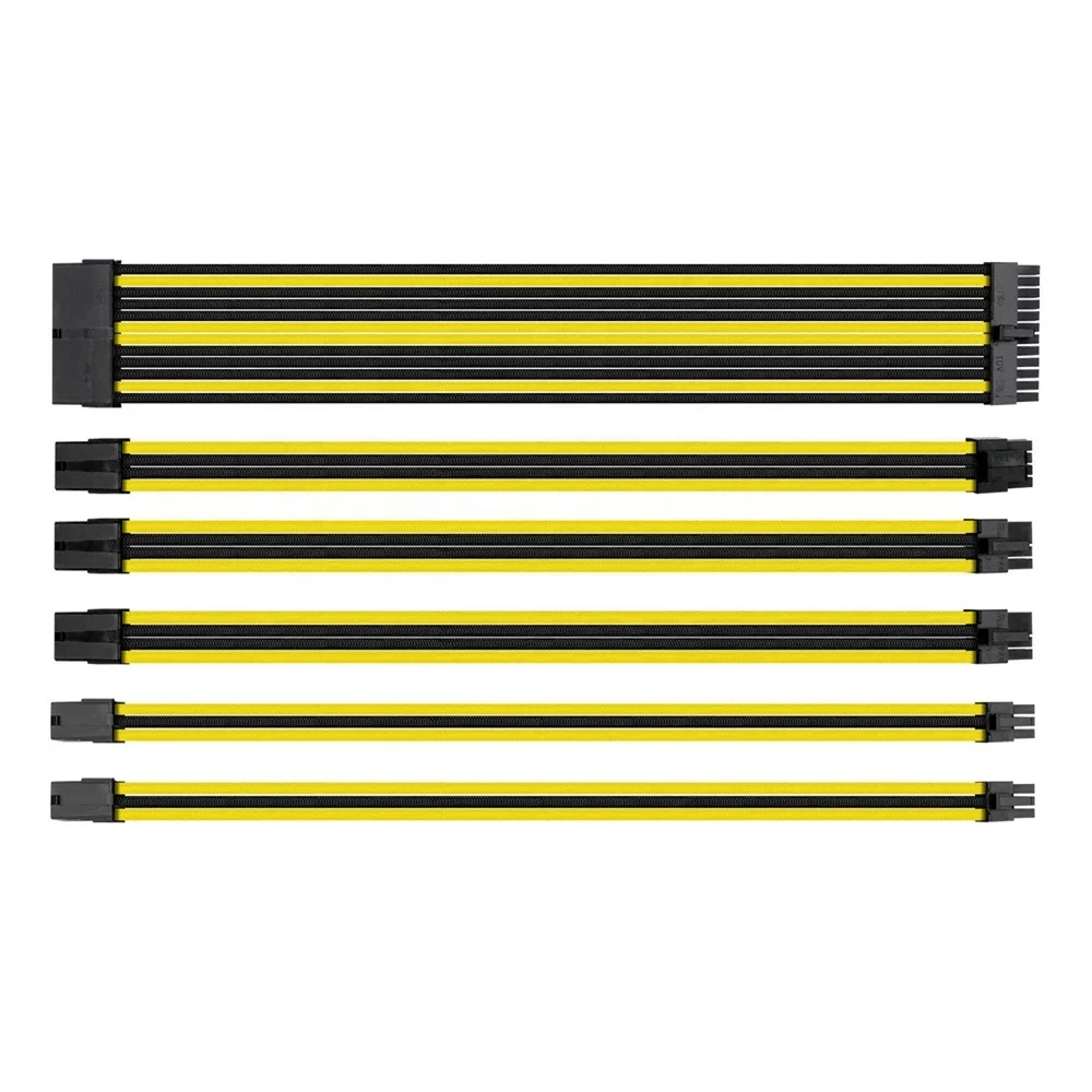 ATX Cable Power Supply Adaptor Connector cable  with Cable Comb 6 Pieces Set 24 Pin 8 Pin 6 Pin.