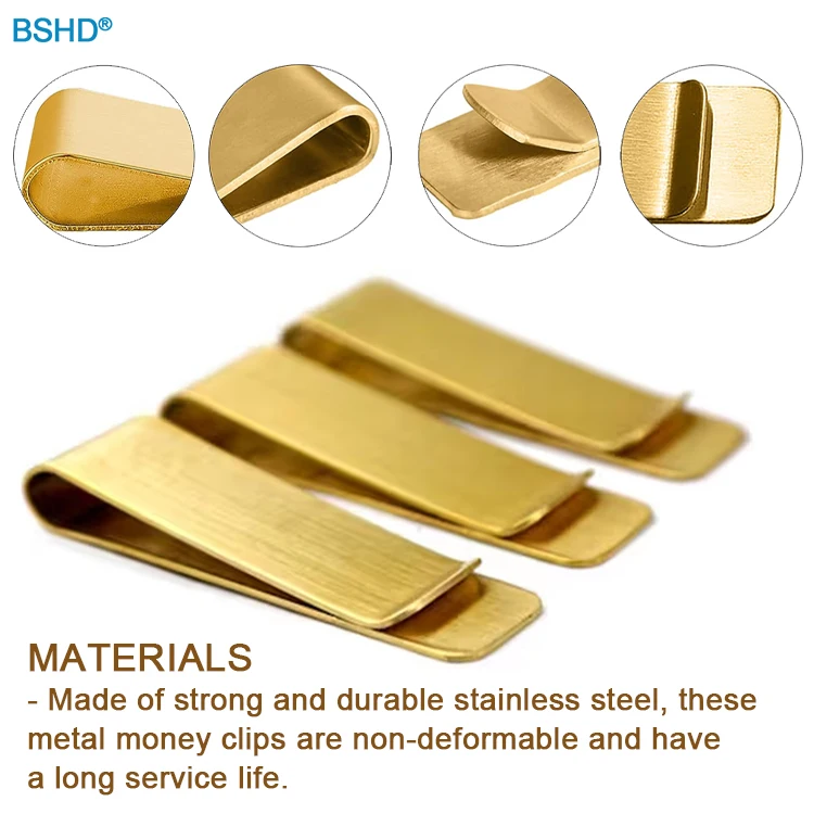 Factory Best Seller Blank Silver Stainless Steel Pocket Holder Wallet Metal Custom Logo Money Cash Clip