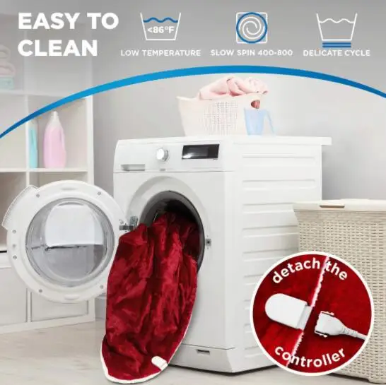 Twin/king size electric heating under thermal blanket with fitted bed skirt