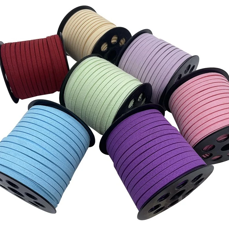 5 мм плоский плетеный шнур из искусственной замши ручной работы 100% полиэстер бархатная кожаная веревка для ювелирных изделий браслет ожерелье брелок