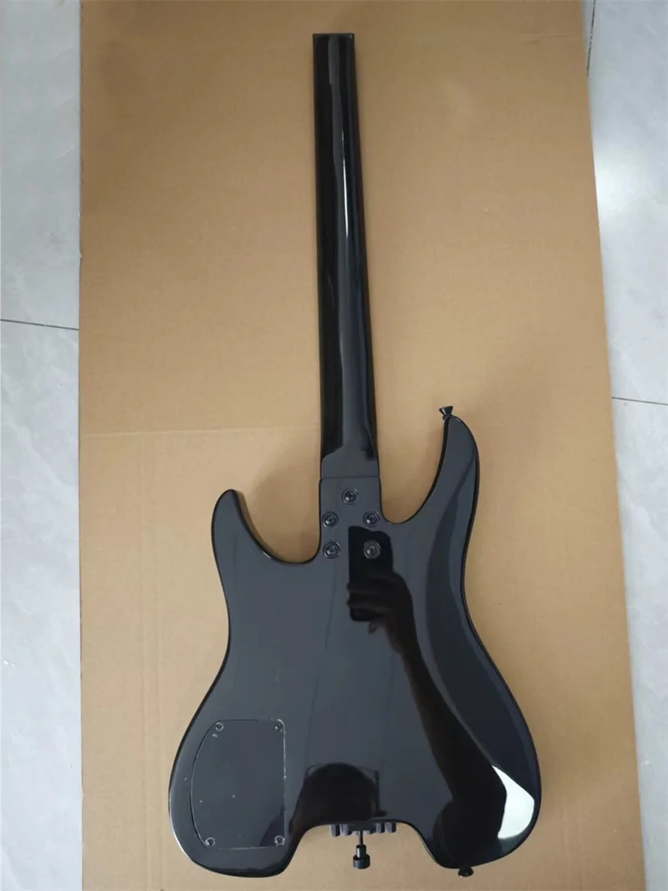 6 String Headless Electric Bass Guitar Black Red without Headstock 24 Frets SSH Pickup Mahogany Rosewood Cheap Bass Guitar