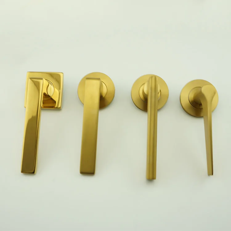 UNITY China Factory New Design Door Handle Brass Modern Door Handles with Lock Interior Doors