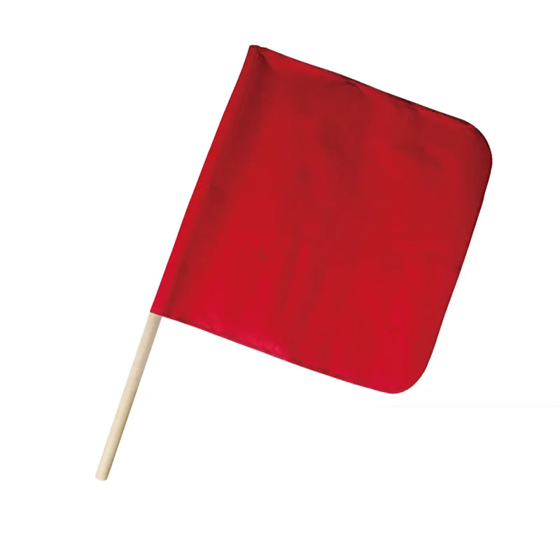 FMCSA 393.87 approved 18 x 18 Inch Red Soild Cotton Safety Flag With Wooden Dowel