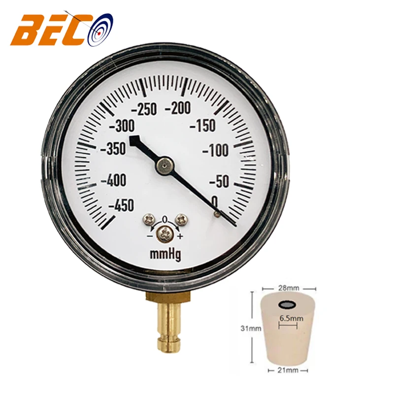 BECO pump pressure gauge -450mmHg vacuum gauge 60mm bellows pressure gauge
