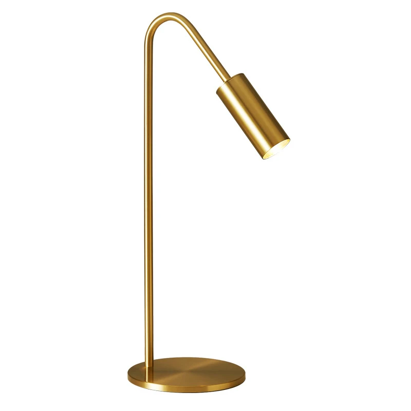 Modern Style LED Desk Lamp Concise Design with Copper Shade AC Power Supply for Home Decor and Hotel Use for Living Room