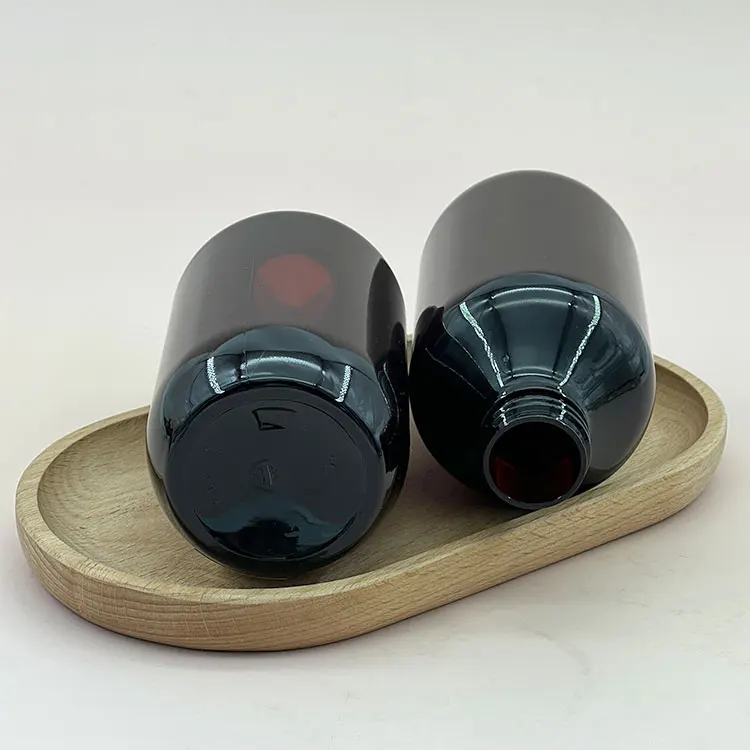 cosmetic packaging 500ml pet plastic modern round shampoo and conditioner bottles amber plastic empty pump bottle for Shampoo