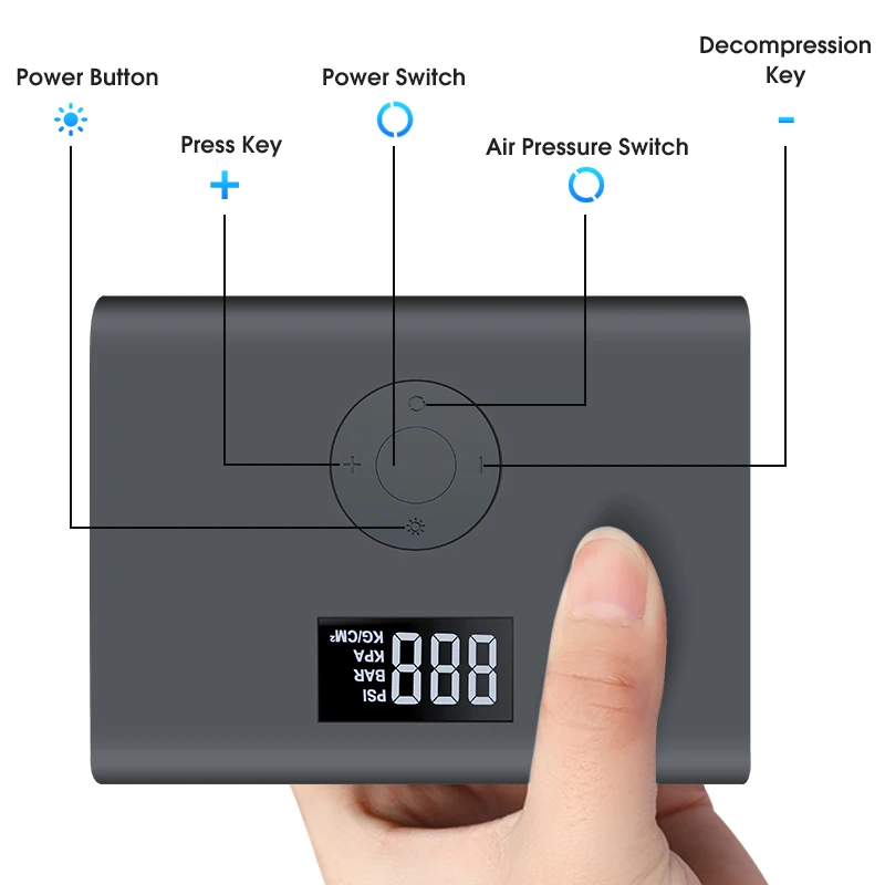 CARSUN 175203 Hot Product 19MM Cylinder Aluminum Cordless Portable Electric Bicycle Wheel Tires Car Air Pump