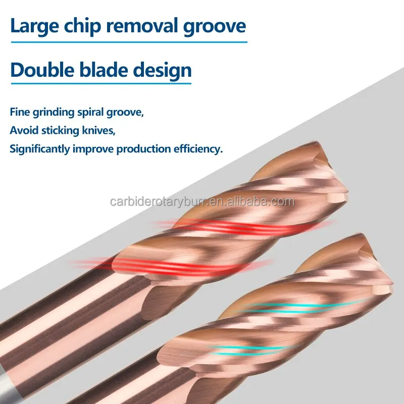 Factory Wholesale HRC55 Single 1Flute 2Flute 3Flute 4 Flute 5Flute Carbide Roughing Grinder Solid Wood End Mill milling cutter