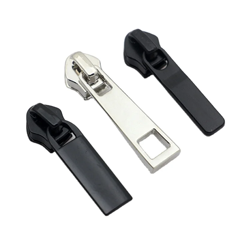 universal zipper puller with custom logo for luggage suitcase chain cheap sliders coil zipper heads size 5 Non Lock slider