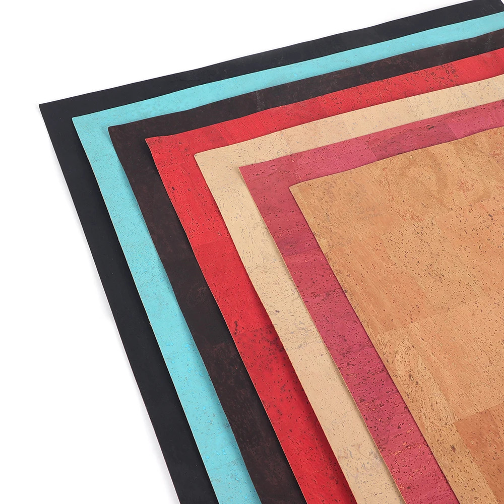 Cork Material for Bags Natural Portugal Special Design Colourfast Denim Blue Color Cork Fabric Lady Bags Bread Pattern A4 Sample