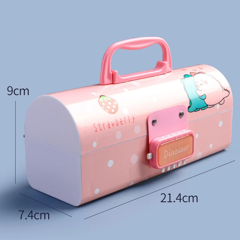 Large Capacity Cartoon Stationery High Quality School Gift Password Lock Stationery Box Multi-functional Children Pencil Case