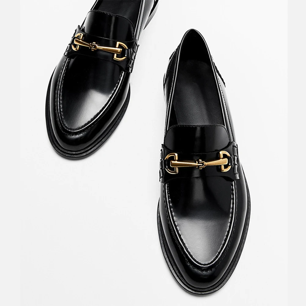 Wholesale Loafers Women Flat Shoes Black Fashion Leather Design Penny Slip On Comfortable Work Ballet flats Casual Shoes Woman