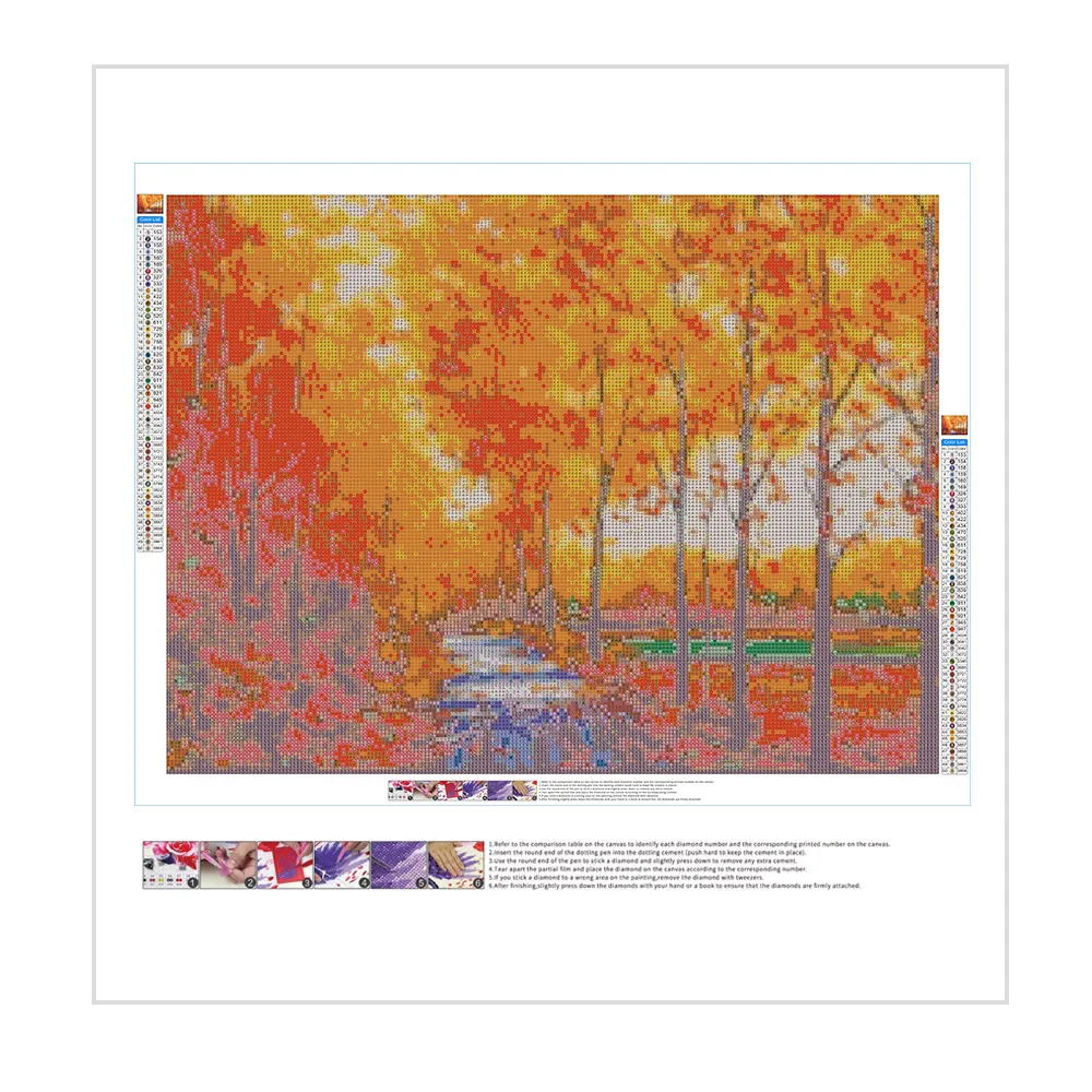 Wholesale Custom High Quality Full Drills Landscape Diy Diamond Art Painting Home Decoration For Beginners