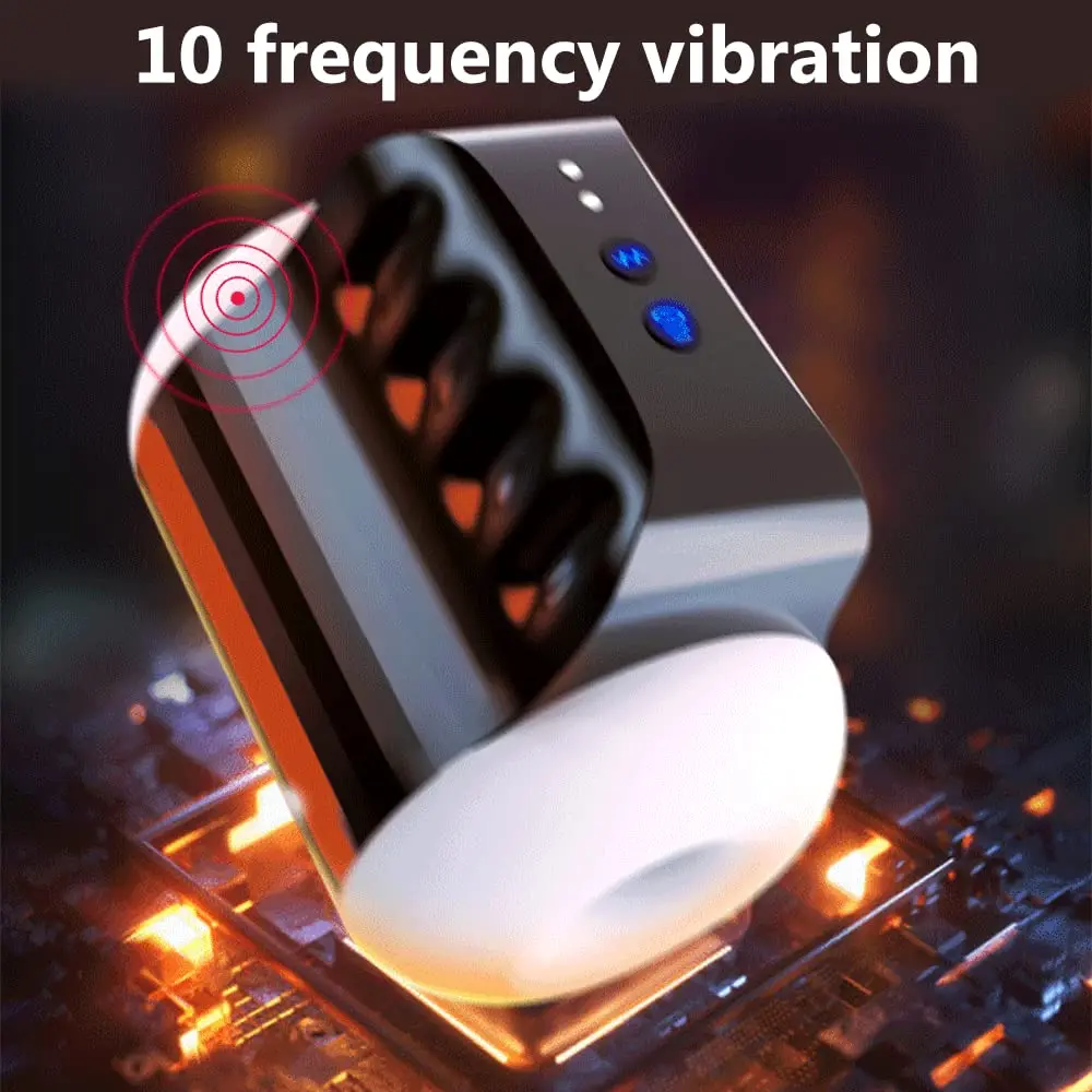 Best Selling 10 Frequency Vibrating 4 Sucking Sex Toy for Man Through Type Aircraft Cup Realistic Male Masturbator