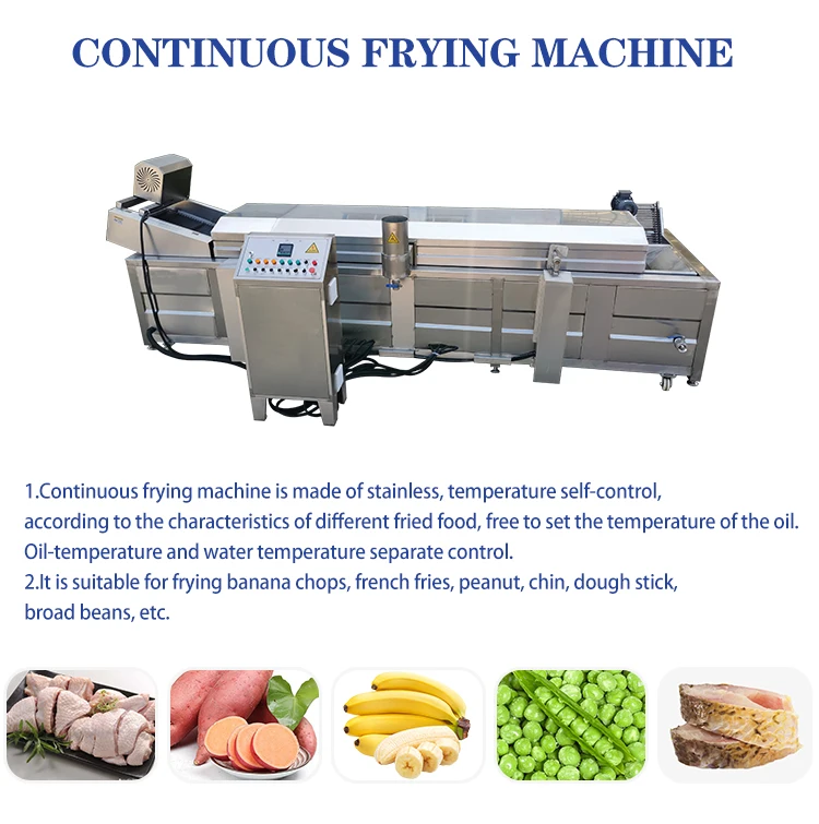 Ce Certified Gas Continuous Potato Chips Frying Machine Onion Fish Pig Skin Frying Line Price