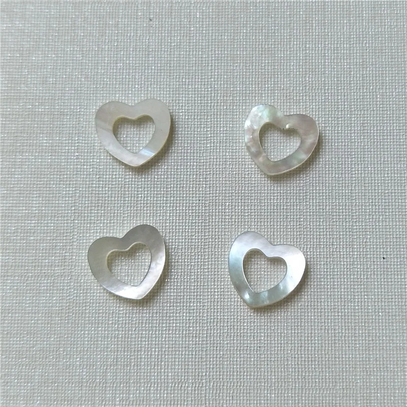 Natural Sea shell carved hollow heart shape MOP diy jewelry accessories
