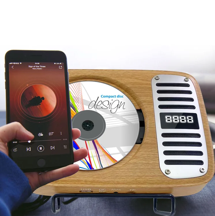 2023 CD-плеер для дома со светодиодным дисплеем встроенные в HiFi динамики FM-радио