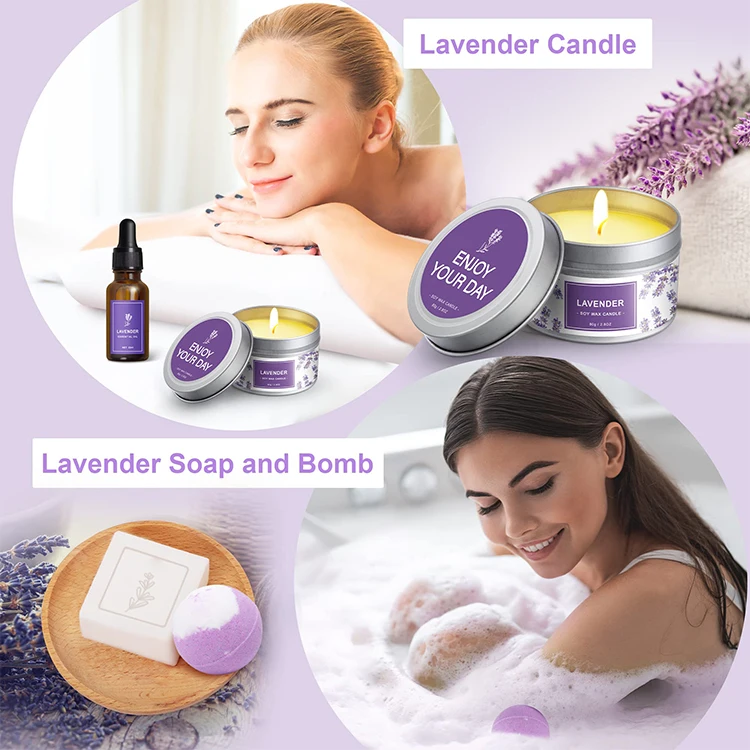 Wholesale Beauty Personal Care Holidays Travel Home Moisturizing Lavender Purple Bath Spa Gift Set