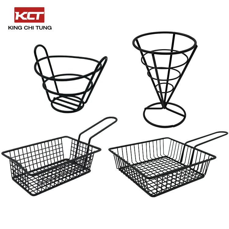Creative Mini Stainless Steel Square Fries Basket Iron Fried Basket for Home Restaurant Fry Chicken Snack French Fries