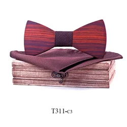 Wedding solid wood bow tie Gift celebration holiday accessories set