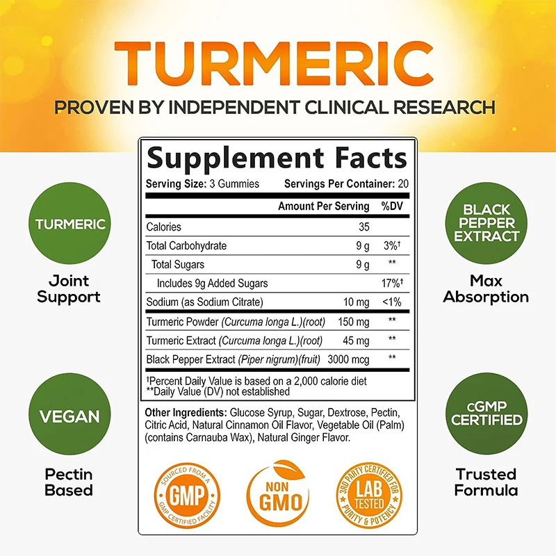 Organic Turmeric Powder Curcumina Adult Herbal Supplement for Antioxidant Support Not for Pregnant Women