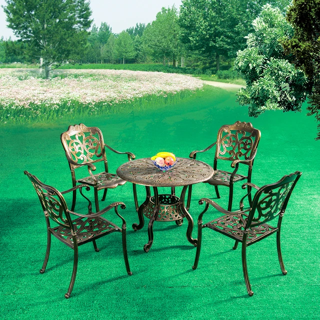 Outdoor simple garden courtyard hotel leisure table and chair milk tea shop  table and chair 4-piece set
