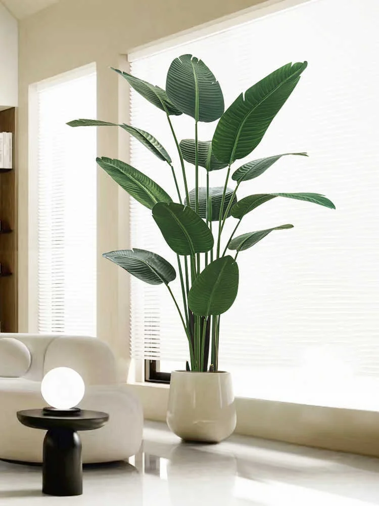 Factory Direct Sale Faux Bird Of Paradise Artificial Tropical Palm Tree Tall Planter Tree For Indoor Outdoor Home Office Decor
