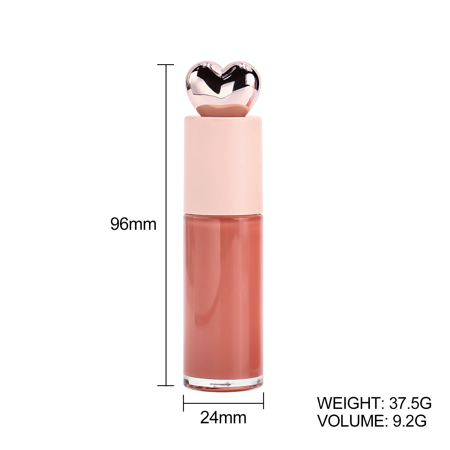pink heart shape container beauty personal care cosmetics private label lipgloss base lip gloss bulk lip gloss