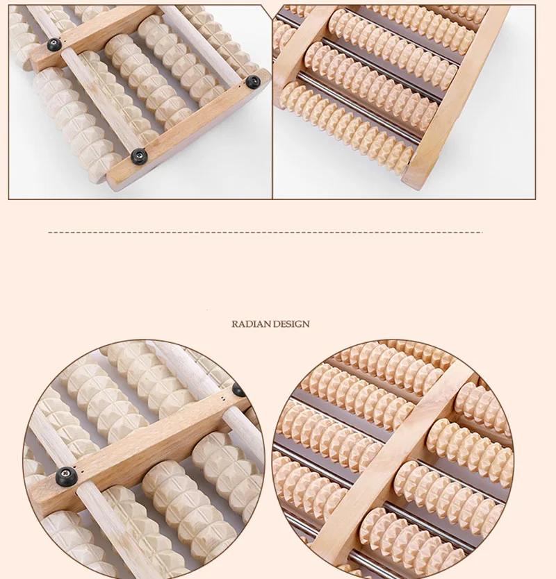 6 Row Foot Roller Massager Reflexology Private Label Foot Massage Tool For Relieve Plantar
