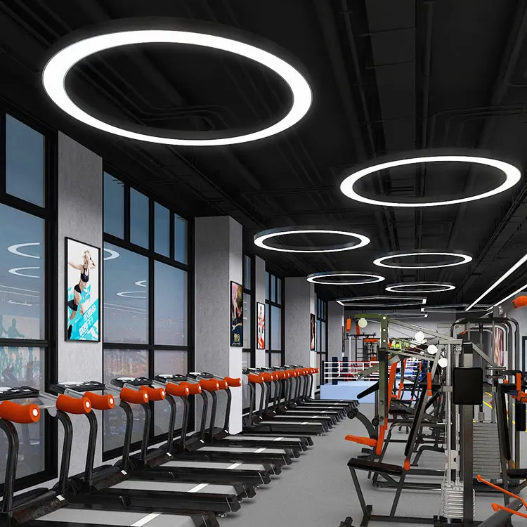 Restaurant bar home decoration circle LED linear chandelier office ceiling 30w circle linear light