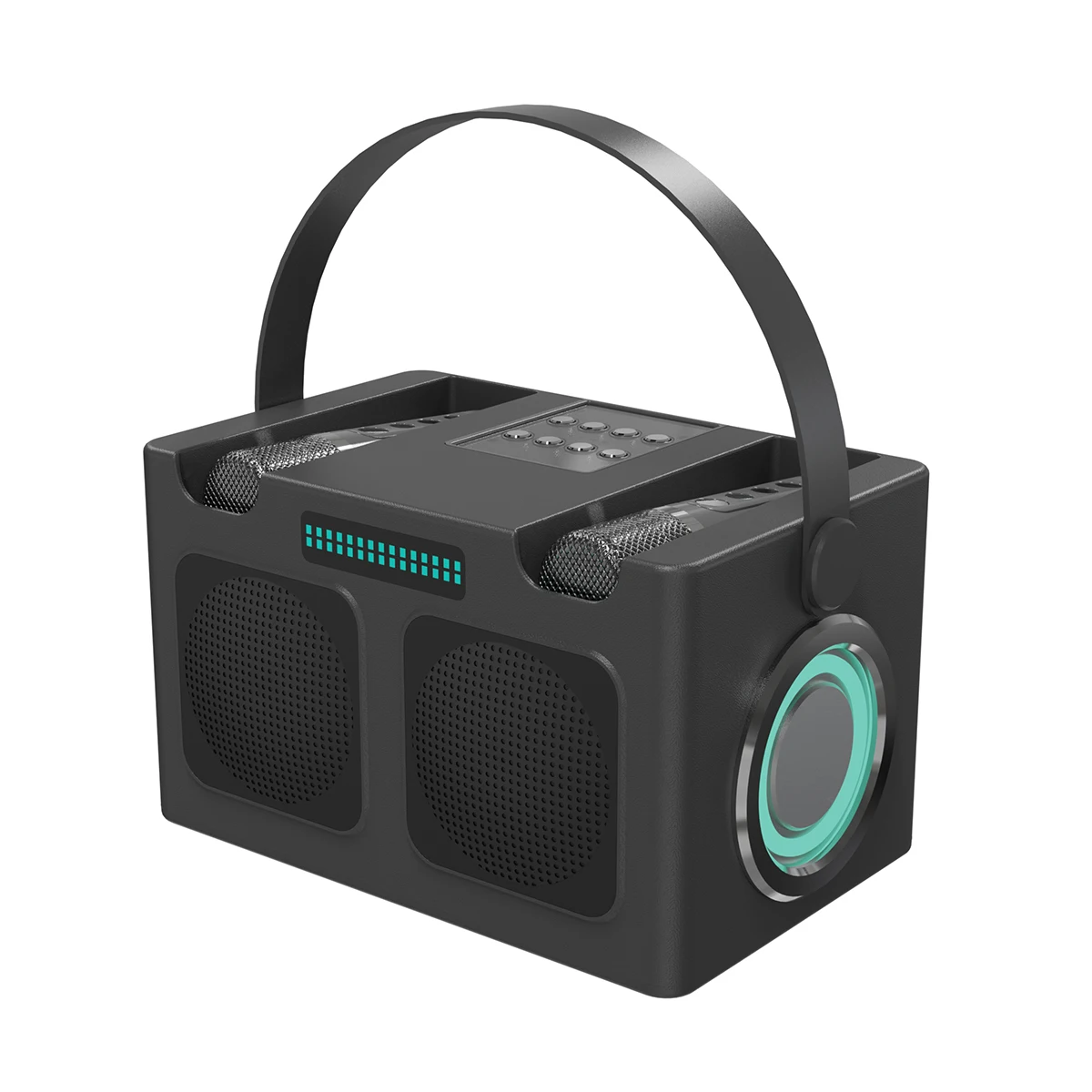 Оптовая Продажа bluetooth караоке динамик беспроводные микрофоны Мини светодиодный свет машина для детей семейный набор