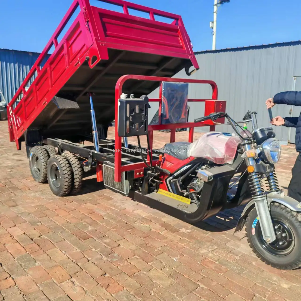 9-колесный грузовой Самосвал трехколесный мотоцикл 350cc бензиновое топливо мощный открытый кузов для грузового использования