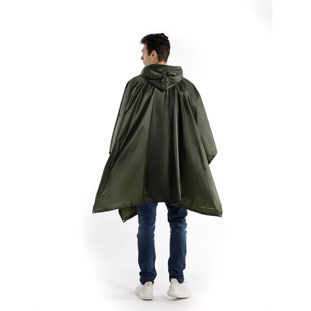 Adult Outdoor Hiking Cycling One-piece Raincoat poncho Polyester Raincoat Cloak with PVC PU Coating