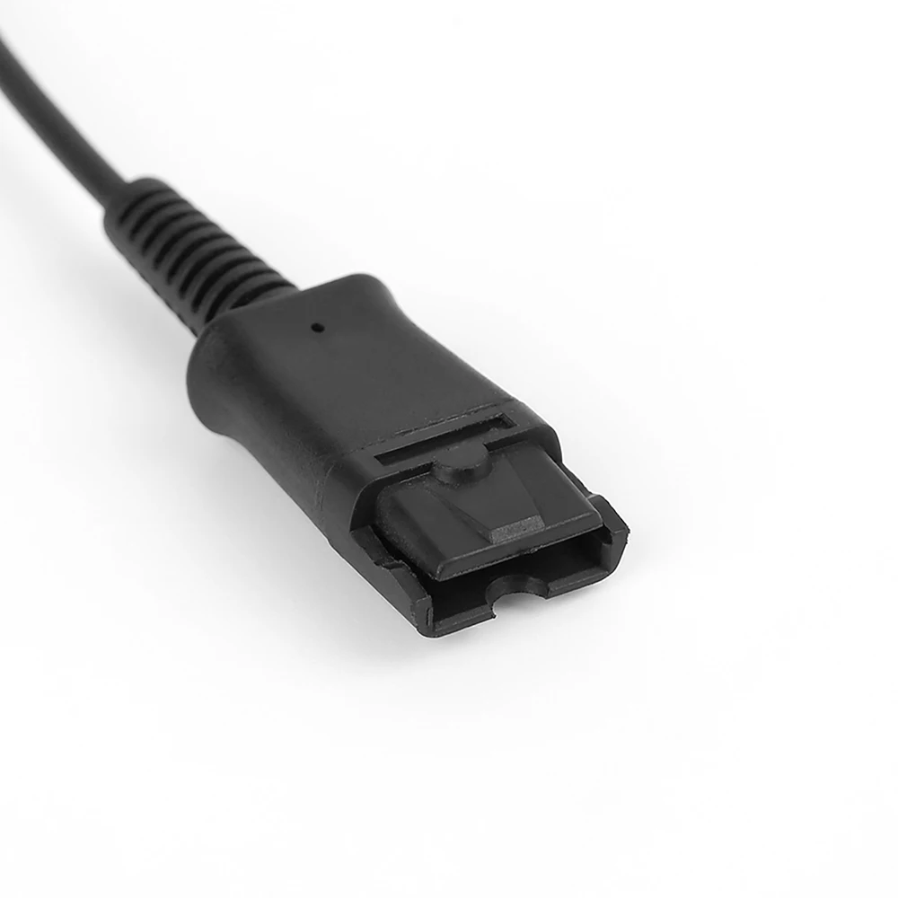 High quality call center headset with noise cancelling microphone with PLT QD connecting to USB, DC, RJ9 plug