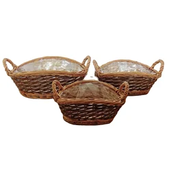 colorful Wicker Storage Baskets With Handle For Christmas Gift Basket