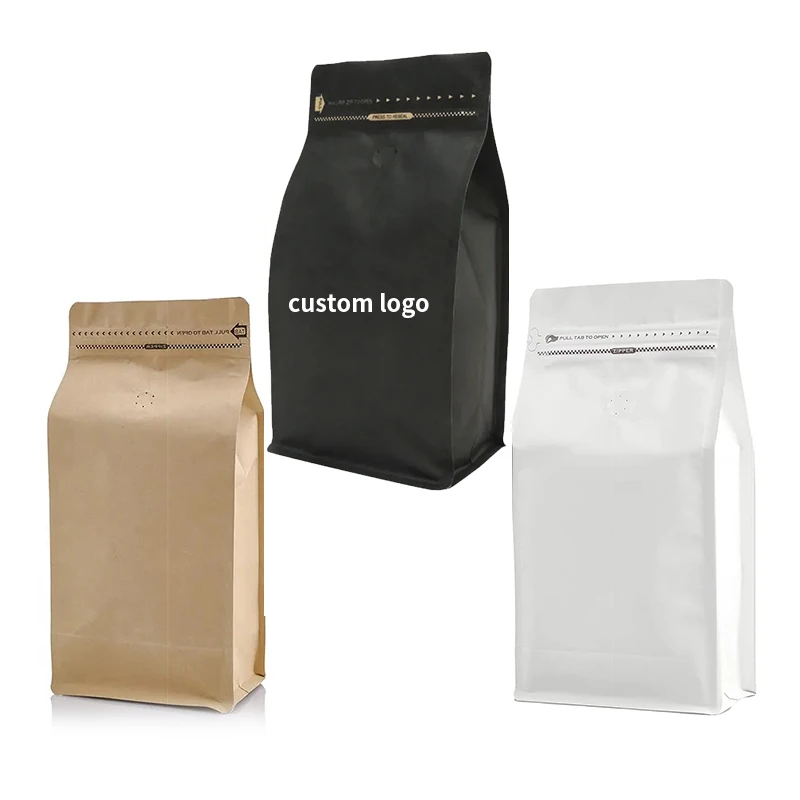 Custom 12Oz One Way Valve Custom Printed Coffee Bag Zipper Bag Plastic For Candy Coffee Food Packaging