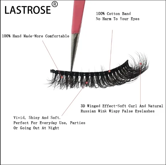 Popular 15 mm Fake Eyelashes Artificial Hair Beautiful Enlarge Eyes Style Naturally Can Print Design Logo