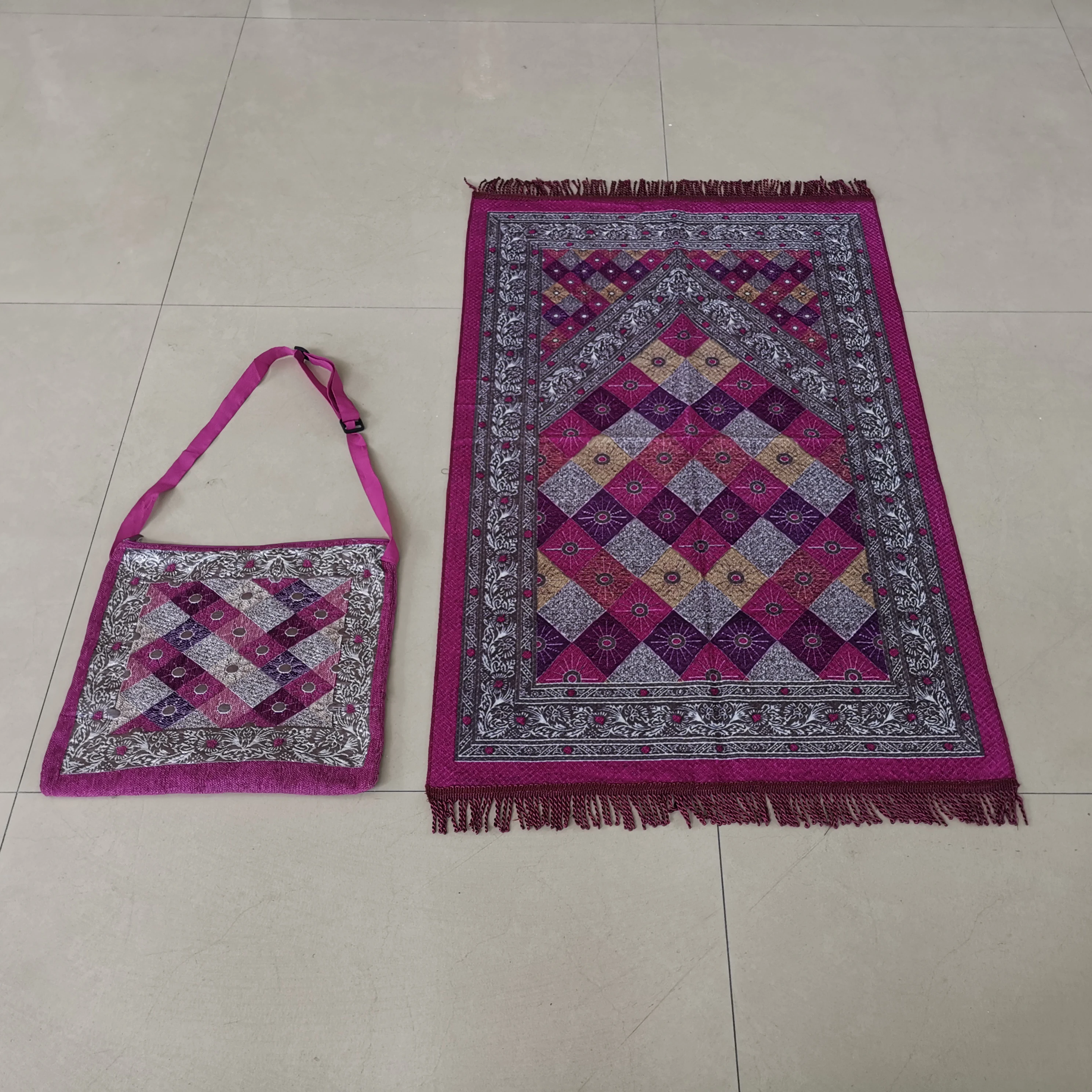 Sajadah Portable Pray Carpet With Bag Persian Alfombra Islamic  wholesale prayer mats