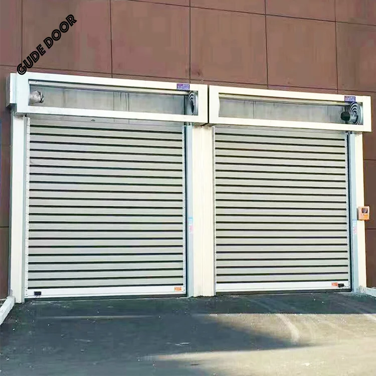 High-Speed Aluminum Alloy Fast Rolling Shutter Door S-Type Lifting Mode Spiral Track Door with Security Features Garages Villas