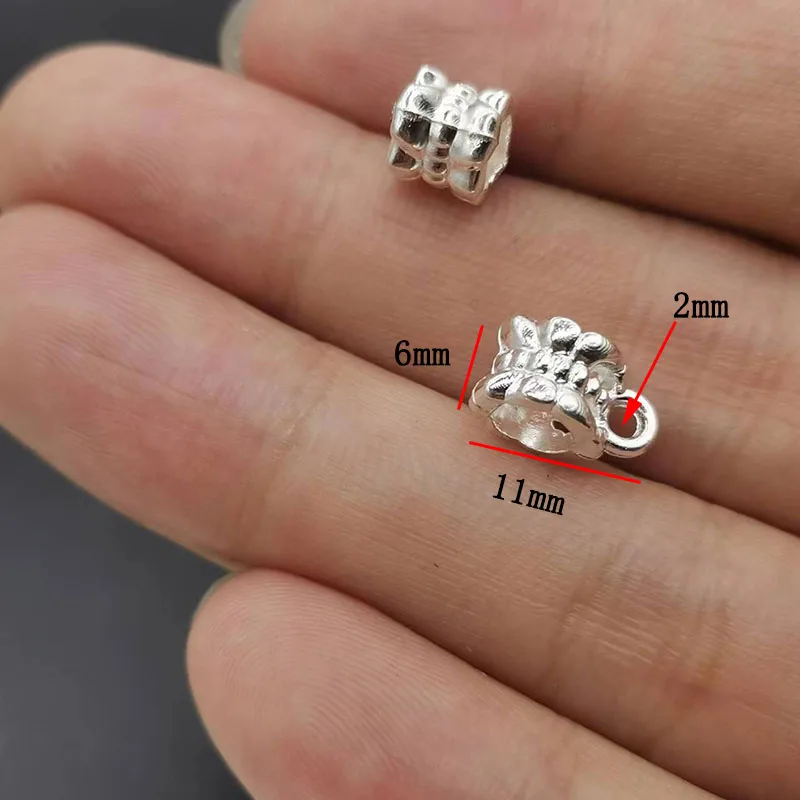 silver color Zinc Alloy Bead DIY big hole metal connector Beads Fits Charm Bracelets Necklaces Pendants making R224
