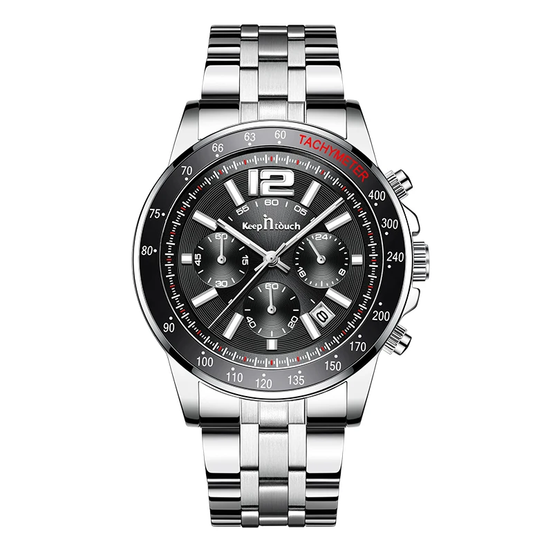 Men Watches Luxury Minimalist Calendar Stainless Steel Waterproof Luminous Date Week Sport Wrist Watches Quartz Watches