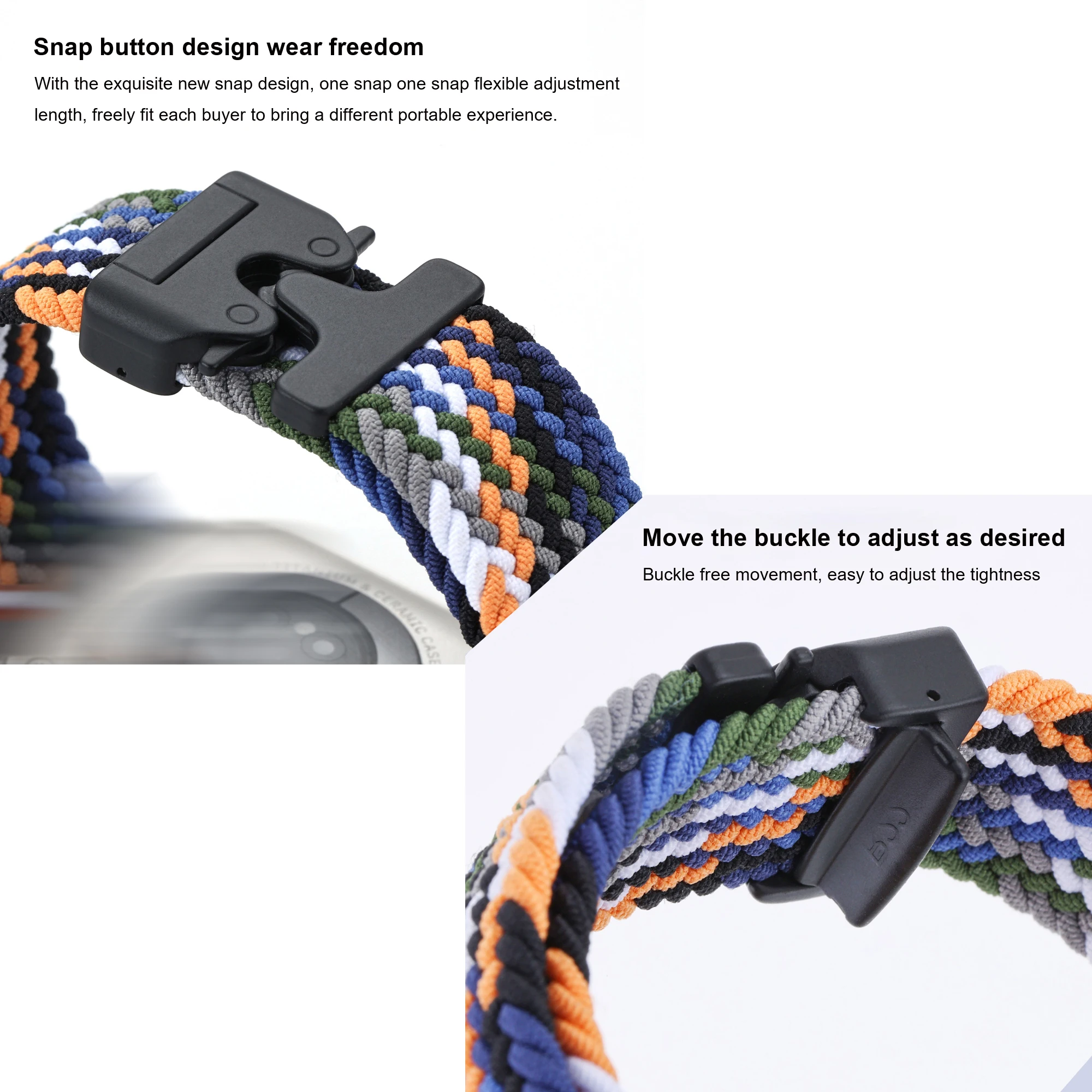 Parachute buckle woven strap for Samsung galaxy huwei nylon fabric 20mm 22mm watch bands universal bracelet