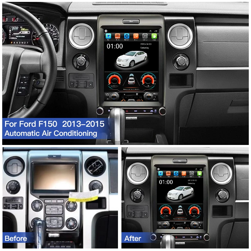 Car Radio For Ford F150 2013-2015 Tesla Vertical Screen Carplay Navigator Multimedia Video Player Stereo Auto GPS Navigation BT