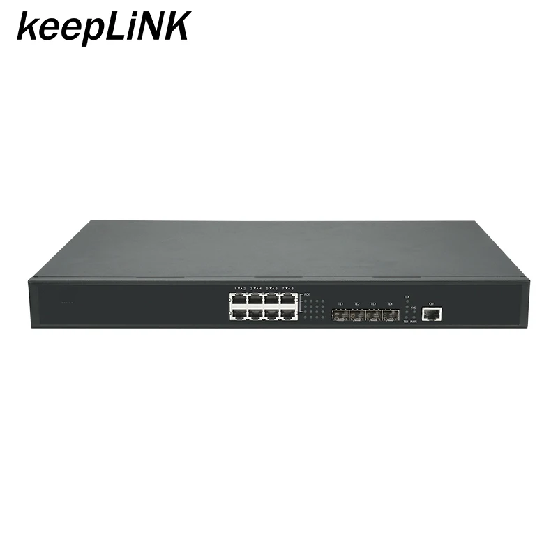 8 port 1G/2.5G Ethernet PoE/PoE+/HiPOE with 4x1000/10G fiber management network switch layer 3