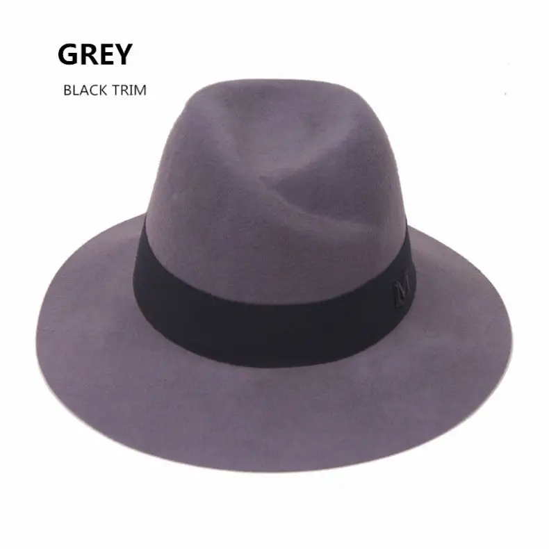
Wholesale Cheap Winter Female Wool Felt Big Wide Brim Special Crown Shape Fedora Hat 