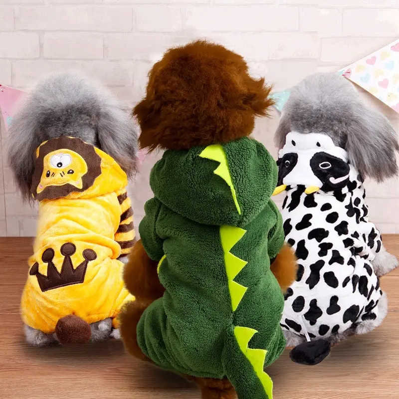 Wholesale Soft Warm Fleece Dogs Jumpsuits Pet Clothing For Small Dogs Puppy Cats Hoodies Chihuahua Yorkshire Costume