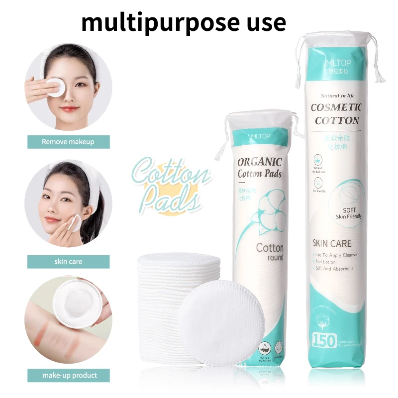 80/100/150 Pack Round Cotton Pads SY430 SY431 Disposable Cosmetic Cotton Pad For Face Skin Care Nail Makeup Remover Cotton Pads