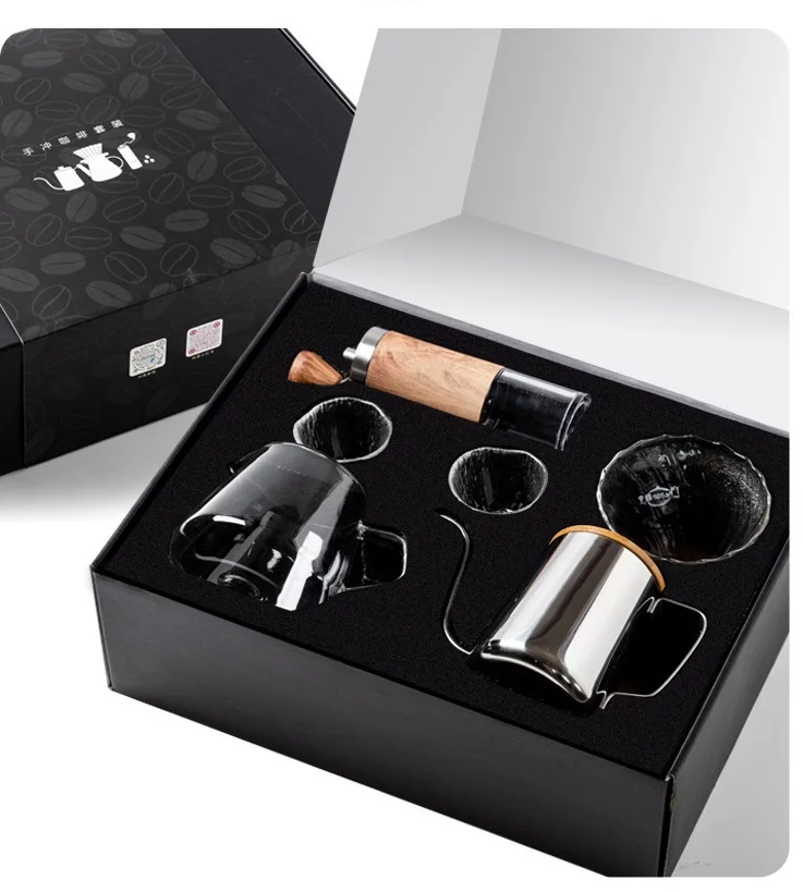 New style cheap portable hand brewed coffee pot set camping outdoor travel  coffee travel set