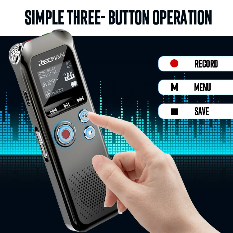 Цифровой звукозаписывающее устройство 32 ГБ, звукозаписывающее устройство с голосовой активацией и проигрывателем MP3