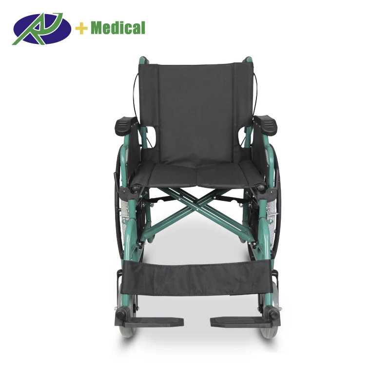 High Quality Medical Used Wheelchair Portable Folding Steel Manual Wheelchair  For Elderly Disabled